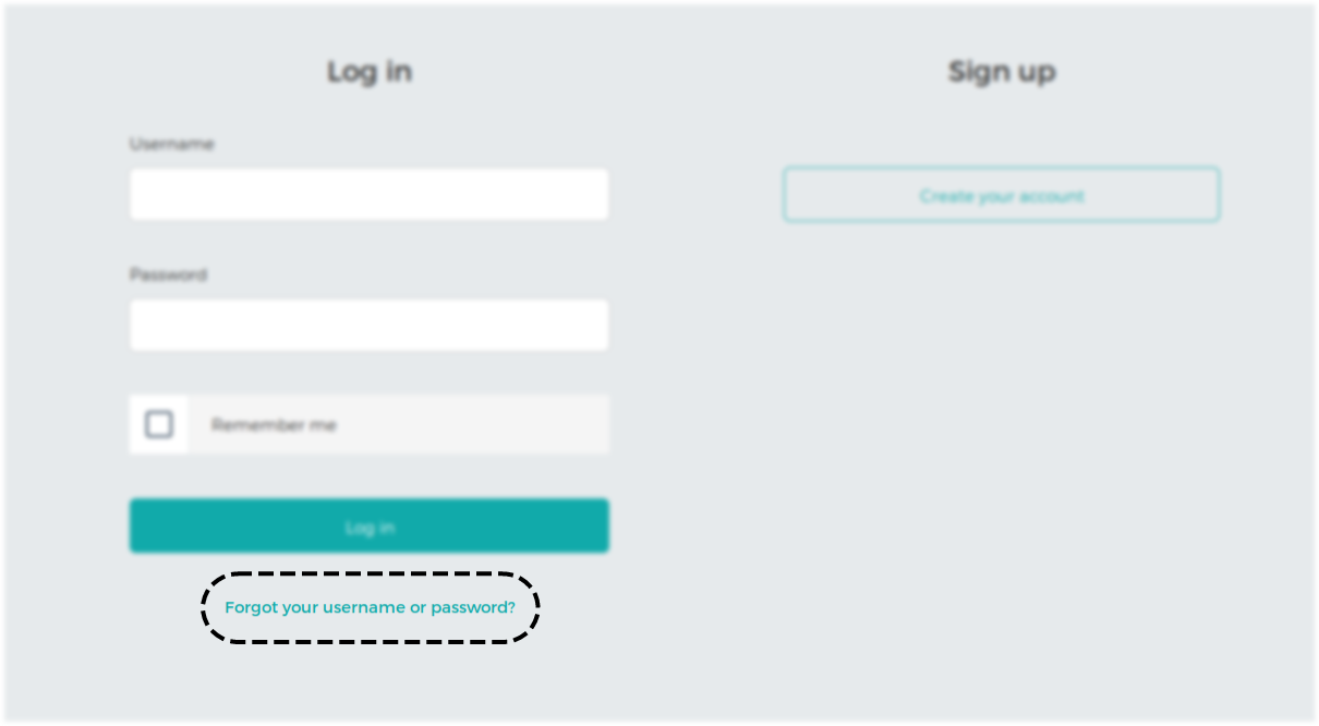 The "Forgot Username or Password" link is underneath the Log In button.